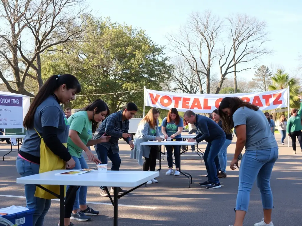 A picture of DIVIN volunteers setting up for a community cultural festival, showing the collaborative effort and community spirit.